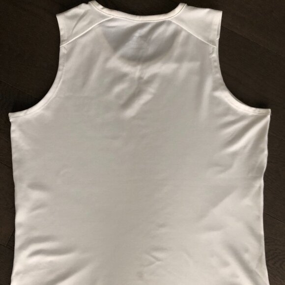 Under Armour Heat Gear Crew Neck Sleeveless Tank Top White Green Black Sz M - Picture 4 of 5